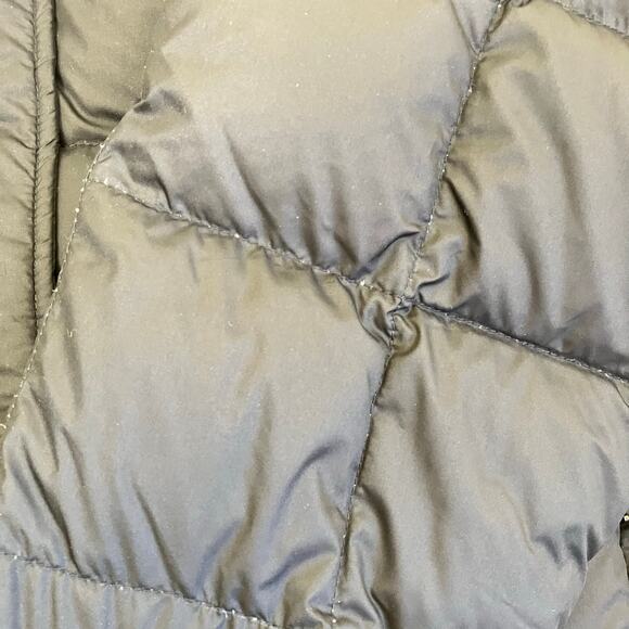 Land's End Sz M Quilted Down Full-length Jacket Black Puffer Winter Coat Hooded - Picture 16 of 16